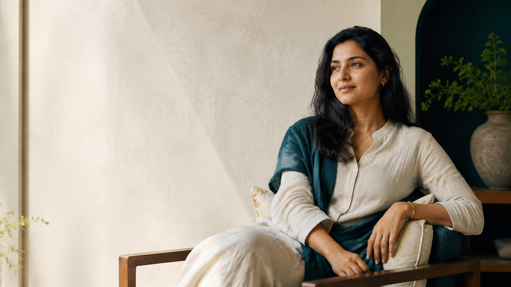 Modern Indian woman beginning her wellness journey